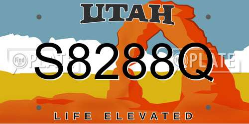 S8288Q Utah License Plate