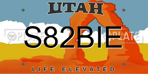 S82BIE Utah License Plate