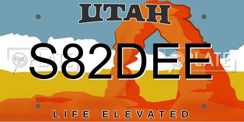 S82DEE Utah License Plate