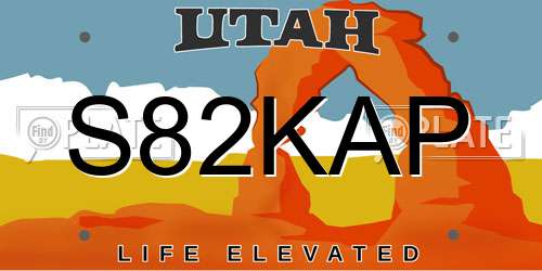 S82KAP Utah License Plate