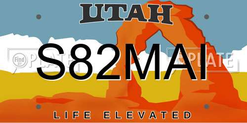 S82MAI Utah License Plate
