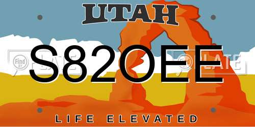 S82OEE Utah License Plate