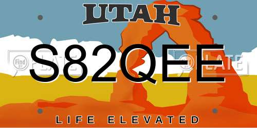 S82QEE Utah License Plate