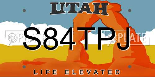 S84TPJ Utah License Plate