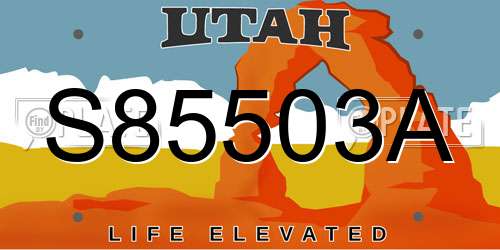 S85503A Utah License Plate