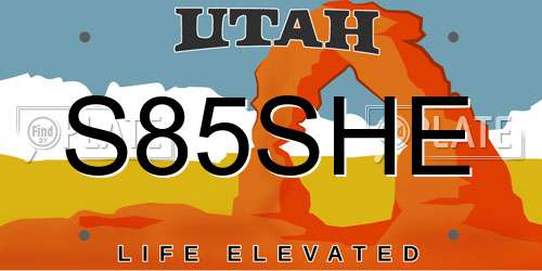 S85SHE Utah License Plate