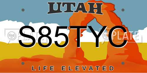 S85TYC Utah License Plate