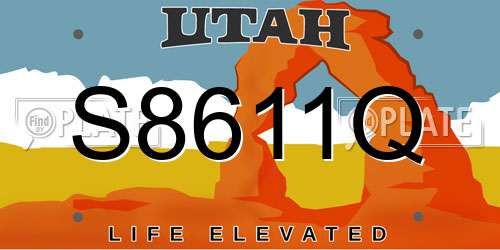 S8611Q Utah License Plate