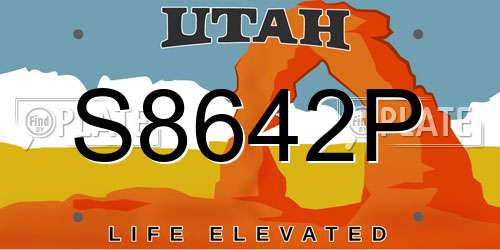 S8642P Utah License Plate