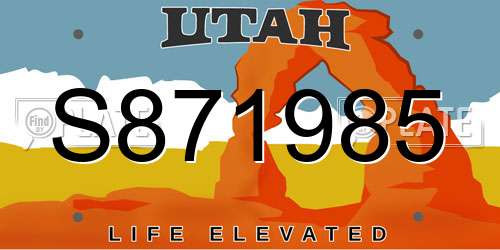 S871985 Utah License Plate