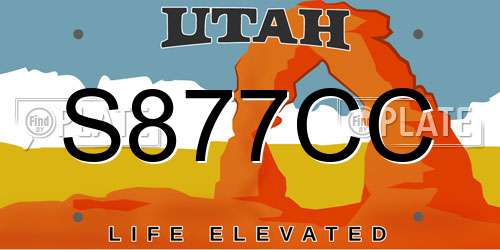 S877CC Utah License Plate