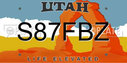S87FBZ Utah License Plate