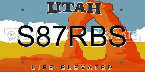 S87RBS Utah License Plate