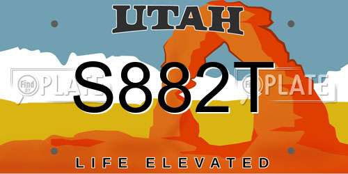 S882T Utah License Plate