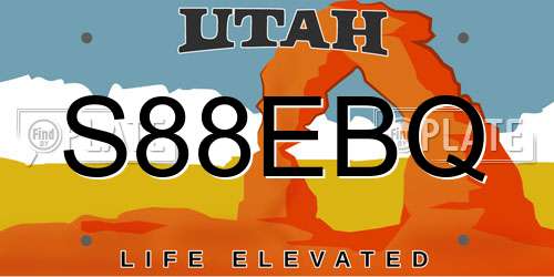 S88EBQ Utah License Plate