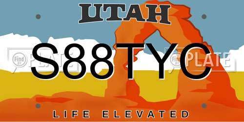 S88TYC Utah License Plate