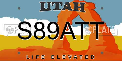 S89ATT Utah License Plate