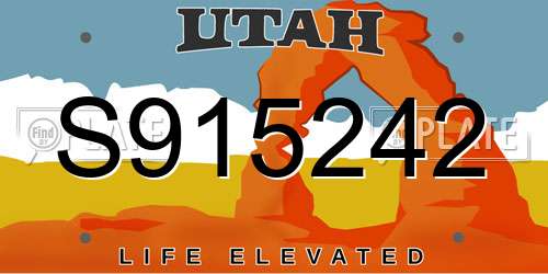 S915242 Utah License Plate