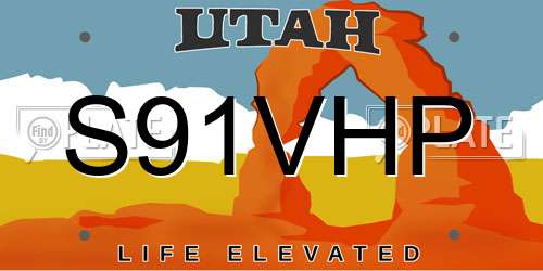 S91VHP Utah License Plate