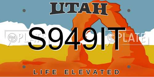 S949IT Utah License Plate