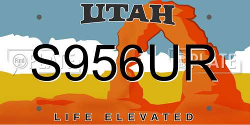 S956UR Utah License Plate