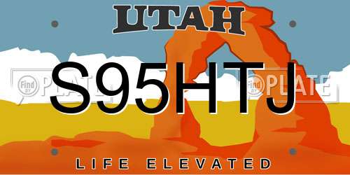 S95HTJ Utah License Plate