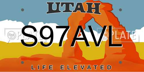 S97AVL Utah License Plate