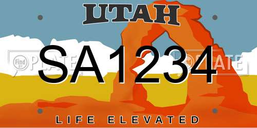 SA1234 Utah License Plate
