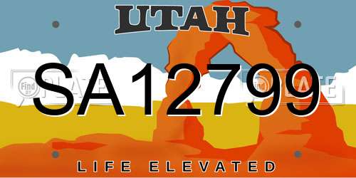 SA12799 Utah License Plate