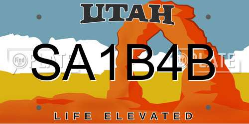 SA1B4B Utah License Plate