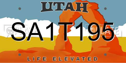 SA1T195 Utah License Plate