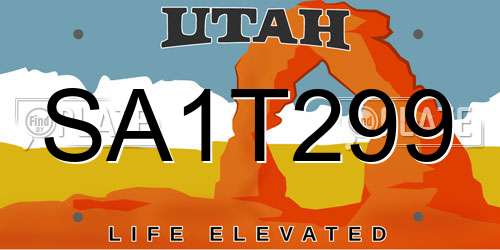 SA1T299 Utah License Plate