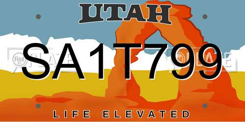 SA1T799 Utah License Plate