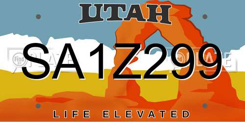 SA1Z299 Utah License Plate