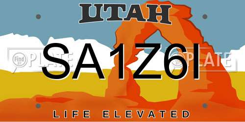 SA1Z6I Utah License Plate