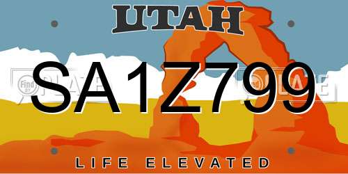 SA1Z799 Utah License Plate