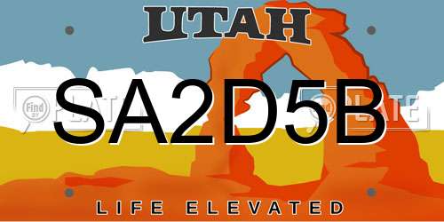 SA2D5B Utah License Plate