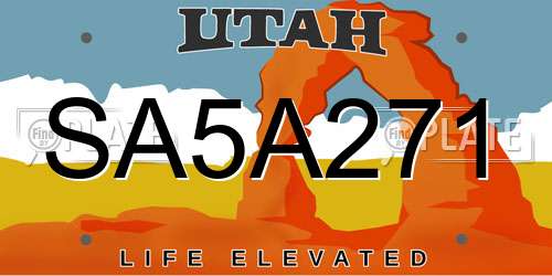 SA5A271 Utah License Plate