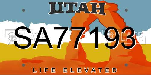 SA77193 Utah License Plate