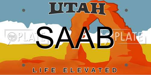 SAAB Utah License Plate