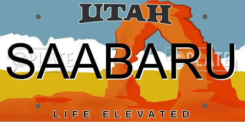 SAABARU Utah License Plate