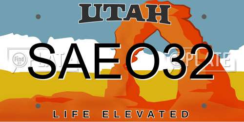SAEO32 Utah License Plate