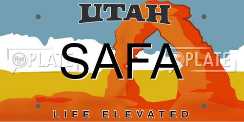 SAFA Utah License Plate