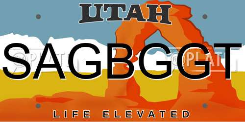 SAGBGGT Utah License Plate