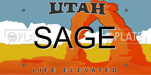 SAGE Utah License Plate