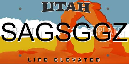 SAGSGGZ Utah License Plate