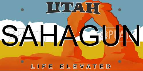 SAHAGUN Utah License Plate