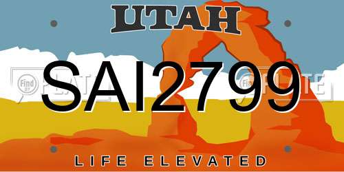 SAI2799 Utah License Plate