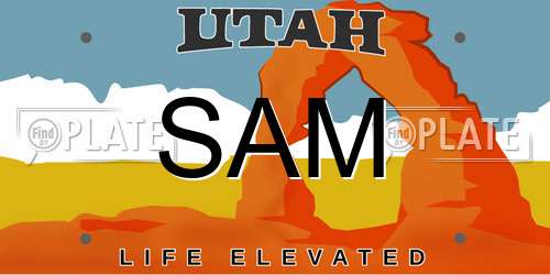 SAM Utah License Plate