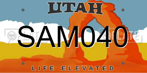 SAM040 Utah License Plate